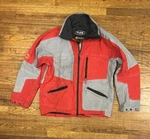 Polaris Pure Snowmobile Event Jacket - Mens Large Red Gray Octane Stains. Fixed Price $26.99.