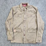 Indian Motorcycle Shirt Jacket Mens Medium Beige Twill Button Up Casual. Fixed Price $49.99.