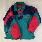 Vtg Extreme Limit Vintage Pink Aqua Puffy Ski Jacket Men's Xl Full Zip. Fixed Price $55.00.