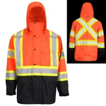 Safety Rain Jacket Reflective Two Tone With X Back Jorestech. Fixed Price $58.99.