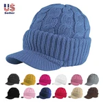 New Unisex Chunky Cable Knit Visor Brim Winter Hat Beanie Thick & Warm Women. Fixed Price $13.99.