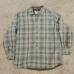 L.l.bean Katahdin Iron Works Plaid Lined Shirt Jacket Green Mens Large Tall. Fixed Price $66.99.