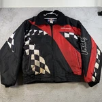 Polaris Racing Jacket Mens Large Black Checkered Motorsport Insulated Coat. Fixed Price $59.95.