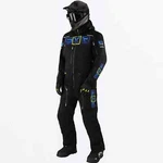 New Fxr Mens Maverick Lite Monosuit, Snowmobile Black And Blue, 2XL, Xxl. Fixed Price $899.95.